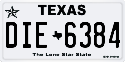TX license plate DIE6384