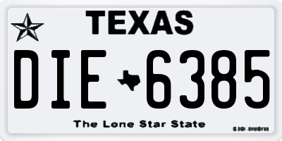 TX license plate DIE6385
