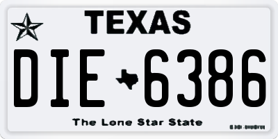 TX license plate DIE6386