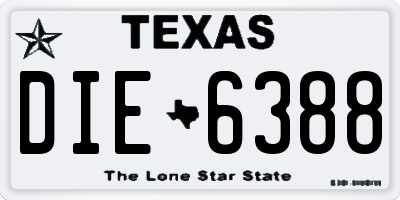 TX license plate DIE6388