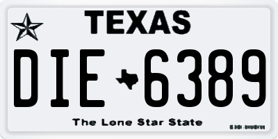 TX license plate DIE6389