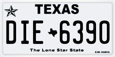 TX license plate DIE6390