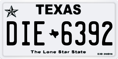 TX license plate DIE6392