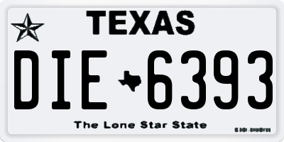 TX license plate DIE6393