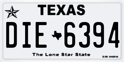 TX license plate DIE6394