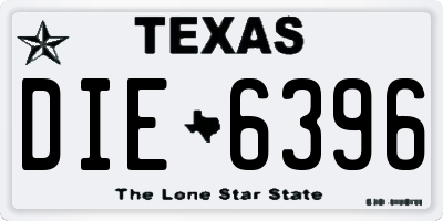 TX license plate DIE6396