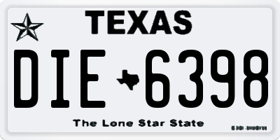 TX license plate DIE6398