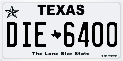 TX license plate DIE6400