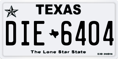 TX license plate DIE6404
