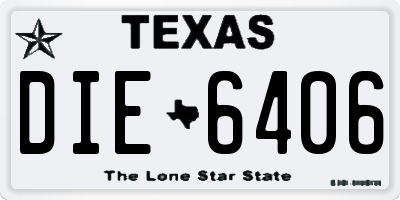 TX license plate DIE6406