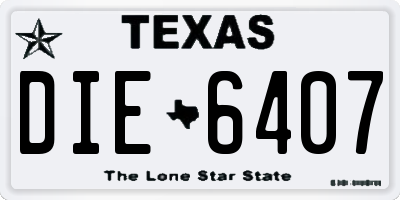 TX license plate DIE6407