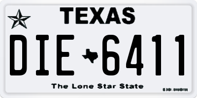 TX license plate DIE6411