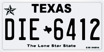 TX license plate DIE6412