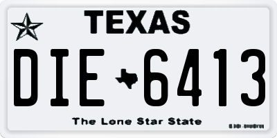 TX license plate DIE6413