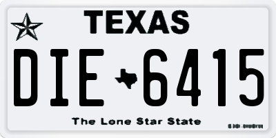 TX license plate DIE6415