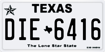 TX license plate DIE6416