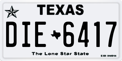 TX license plate DIE6417