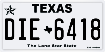 TX license plate DIE6418
