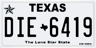 TX license plate DIE6419