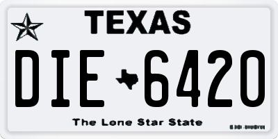 TX license plate DIE6420