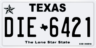 TX license plate DIE6421