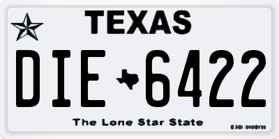 TX license plate DIE6422