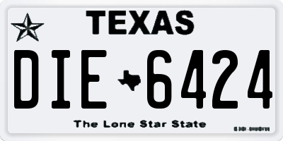 TX license plate DIE6424