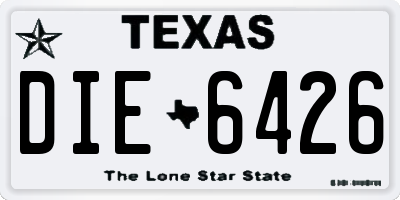 TX license plate DIE6426