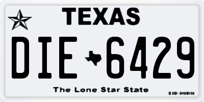 TX license plate DIE6429