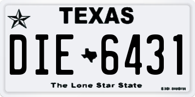 TX license plate DIE6431