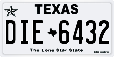 TX license plate DIE6432