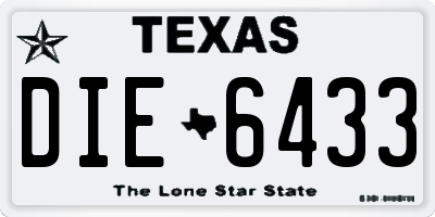 TX license plate DIE6433