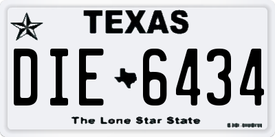TX license plate DIE6434