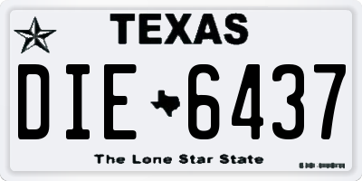 TX license plate DIE6437