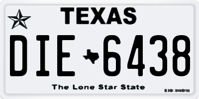 TX license plate DIE6438
