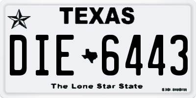 TX license plate DIE6443