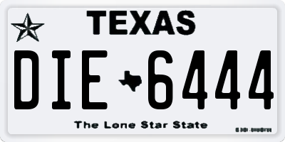 TX license plate DIE6444