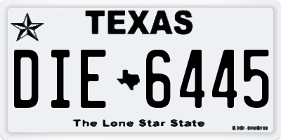 TX license plate DIE6445