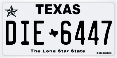TX license plate DIE6447
