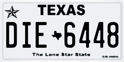 TX license plate DIE6448