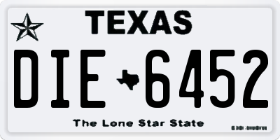 TX license plate DIE6452