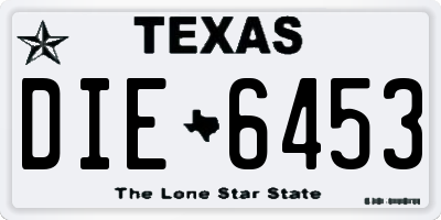 TX license plate DIE6453