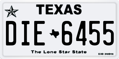 TX license plate DIE6455