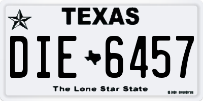 TX license plate DIE6457