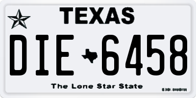 TX license plate DIE6458