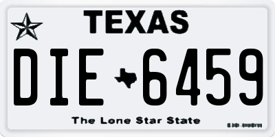 TX license plate DIE6459