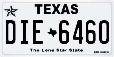 TX license plate DIE6460