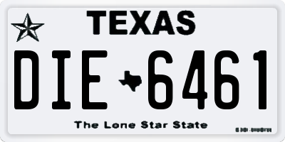 TX license plate DIE6461