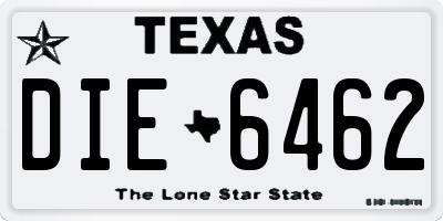 TX license plate DIE6462