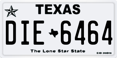 TX license plate DIE6464